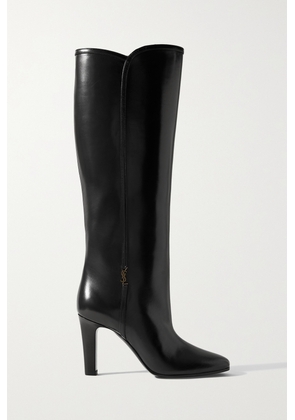 SAINT LAURENT - Jane Embellished Leather Knee Boots - Black - IT37,IT37.5,IT38.5,IT39,IT39.5,IT40,IT41