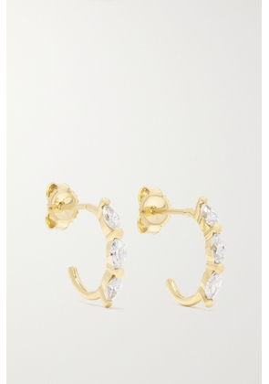 Jennifer Meyer - Mini Marquise 18-karat Gold Diamond Hoop Earrings - One size