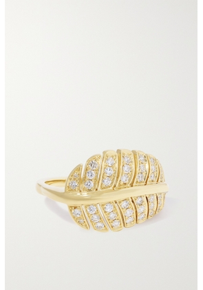Jennifer Meyer - Small Leaf 18-karat Gold Diamond Ring - 7