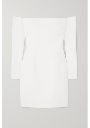 Emilia Wickstead - Murielle Off-the-shoulder Cloqué Mini Dress - White - UK 6,UK 8,UK 10,UK 12,UK 14,UK 16,UK 18