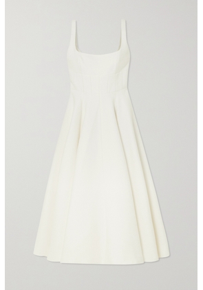 Emilia Wickstead - Mona Stretch-cloqué Midi Dress - White - UK 6,UK 8,UK 10,UK 12,UK 14,UK 16,UK 18