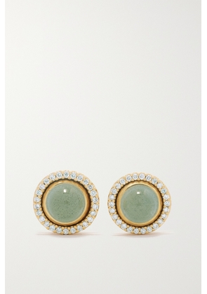 OLE LYNGGAARD COPENHAGEN - Lotus 18-karat Gold, Aquamarine And Diamond Earrings - Green - One size