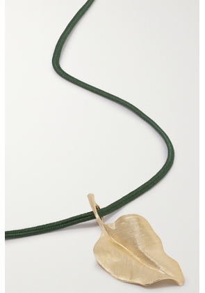 OLE LYNGGAARD COPENHAGEN - Leaves 18-karat Gold And Cord Necklace - Green - One size
