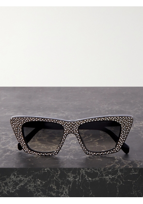 CELINE Eyewear - Studded Cat-eye Acetate Sunglasses - Black - One size