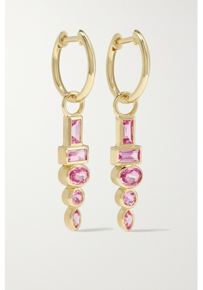 SORELLINA - Totem 18-karat Gold Sapphire Earrings - Pink - One size