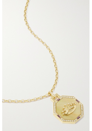 SORELLINA - Octagonal Empress 18-karat Gold Multi-stone Necklace - One size