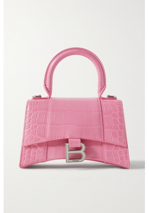 Balenciaga - Hourglass Xs Croc-effect Leather Tote - Pink - One size