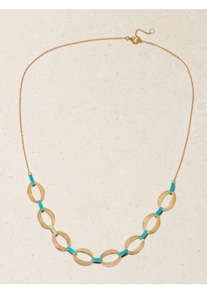 L’Atelier Nawbar - Chunky Chain 18-karat Gold, Enamel And Diamond Necklace - Blue - One size