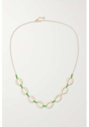 L’Atelier Nawbar - Chunky Chain 18-karat Gold, Enamel And Diamond Necklace - Green - One size