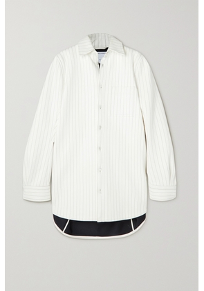 Bottega Veneta - Oversized Pinstriped Leather Shirt - White - IT36,IT38,IT40