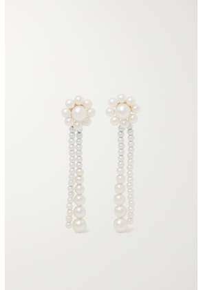 Sophie Bille Brahe - Grande Promenade De Fleur 14-karat Gold Pearl Earrings - White - One size