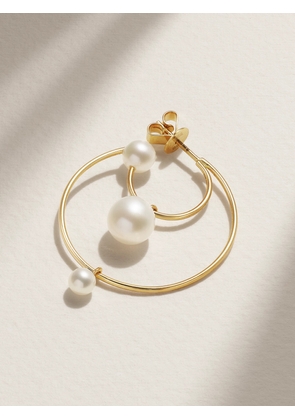 Sophie Bille Brahe - Bain Perle 14-karat Gold Pearl Single Hoop Earring - White - One size