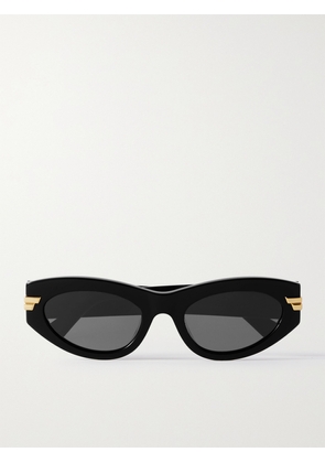 Bottega Veneta Eyewear - Original Cat-eye Acetate And Gold-tone Sunglasses - Black - One size