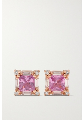 Suzanne Kalan - 18-karat Rose Gold, Sapphire And Diamond Earrings - Pink - One size