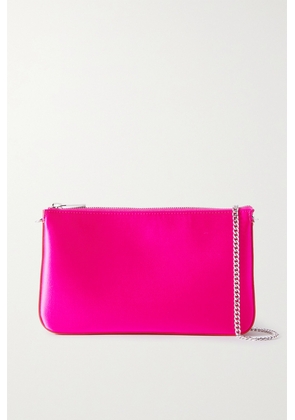 Christian Louboutin - Loubila Leather-trimmed Satin Clutch - Pink - One size