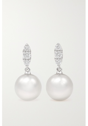 Mikimoto - 18-karat White Gold, Pearl And Diamond Earrings - One size