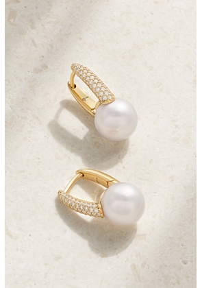 Mikimoto - 18-karat Gold, Pearl And Diamond Hoop Earrings - White - One size
