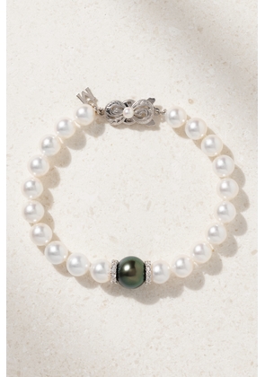 Mikimoto - 18-karat White Gold, Pearl And Diamond Bracelet - One size