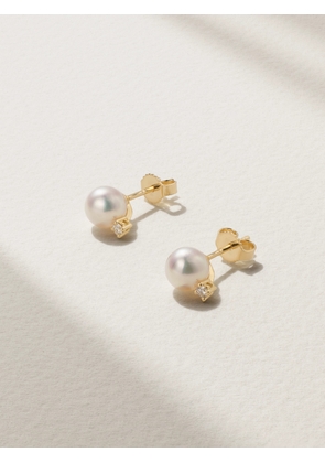 Mikimoto - 18-karat Gold, Pearl And Diamond Earrings - White - One size
