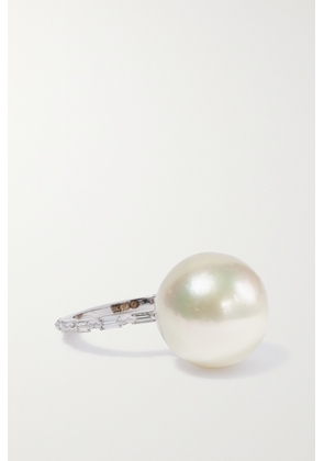 Suzanne Kalan - 18-karat White Gold Mother-of-pearl Ring - 7