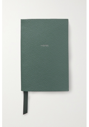 Smythson - Textured-leather Notebook - Blue - One size