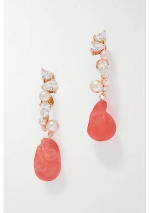 Completedworks - + Net Sustain Recycled Gold Vermeil, Pearl, Cubic Zirconia And Resin Earrings - Orange - One size