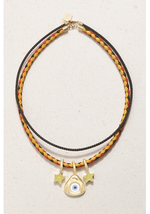 Lauren Rubinski - 14-karat Gold, Enamel And Leather Necklace - One size