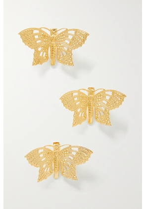 LELET NY - Monarch Set Of Three Gold-plated Hair Clips - One size