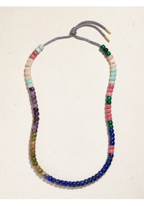 Carolina Bucci - Forte Beads Cartagena 18-karat Gold And Lurex Multi-stone Necklace - Blue - One size