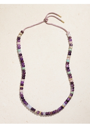 Carolina Bucci - Forte Beads Big Sur 18-karat Gold And Lurex Multi-stone Necklace - Purple - One size