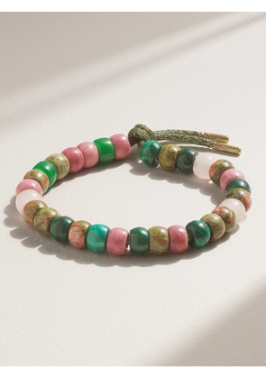 Carolina Bucci - Forte Beads Comporta 18-karat Gold And Lurex Multi-stone Bracelet - Green - One size