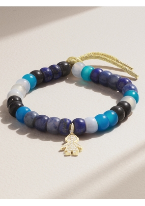 Carolina Bucci - Trancoso Forte Beads 18-karat Gold And Lurex Multi-stone Bracelet - Blue - One size