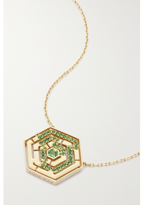 Robinson Pelham - Labyrinth Hexagonal 18-karat Gold Tsavorite Necklace - Green - One size