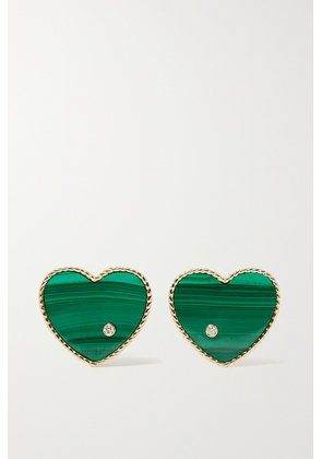 Yvonne Léon - 9-karat Gold, Malachite And Diamond Earrings - Green - One size