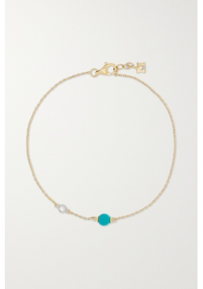 Mateo - Dot 14-karat Gold, Turquoise And Diamond Bracelet - Blue - One size