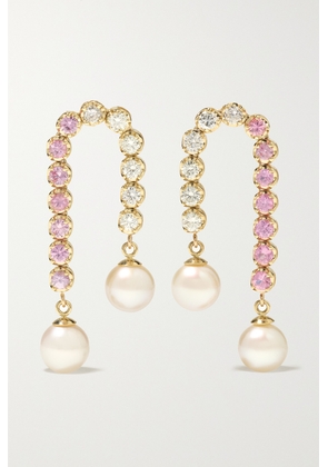 Mateo - Buttercup Drip 14-karat Gold Multi-stone Earrings - Pink - One size