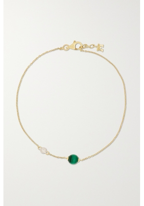 Mateo - Dot 14-karat Gold, Malachite And Diamond Bracelet - Green - One size