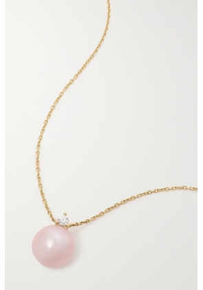 Mizuki - 14-karat Gold, Pearl And Diamond Necklace - Pink - One size
