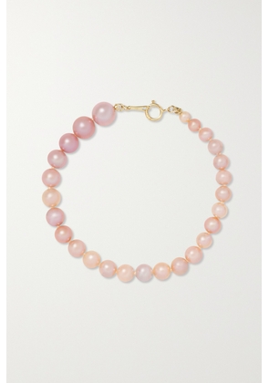 Mizuki - 14-karat Gold Pearl Bracelet - Pink - One size