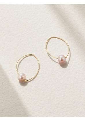 Mizuki - 14-karat Gold Pearl Hoop Earrings - One size