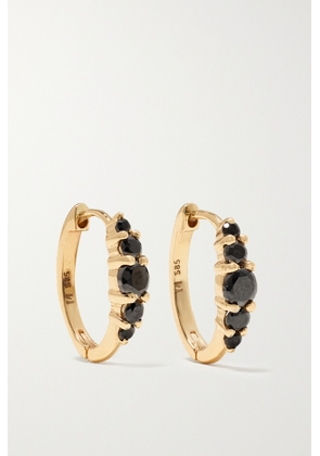 Ileana Makri - Rivulet Medium 18-karat Gold Diamond Hoop Earrings - Black - One size