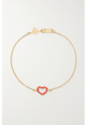 Alison Lou - Heart Streamer 14-karat Gold And Enamel Bracelet - One size