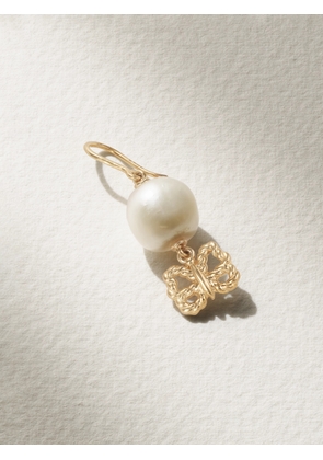 Alison Lou - Butterfly Streamer 14-karat Gold Pearl Single Earring - One size