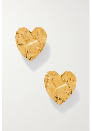 Oscar de la Renta - Crushed Heart Gold-tone Earrings - One size