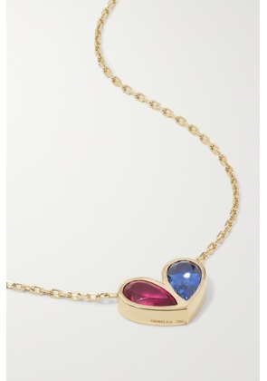Gemella - Sweetheart Jumbo 18-karat Gold, Rubellite And Sapphire Necklace - Blue - One size