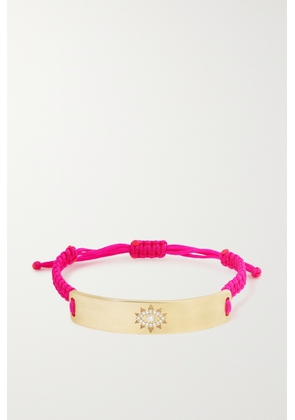 Diane Kordas - Evil Eye 18-karat Gold, Cord And Diamond Bracelet - Pink - One size