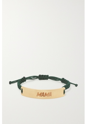 Diane Kordas - Mama 18-karat Gold And Cord Bracelet - Green - One size