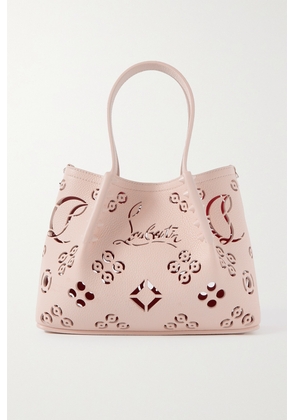 Christian Louboutin - Cabarock Mini Studded Laser-cut Textured-leather Tote - Neutrals - One size