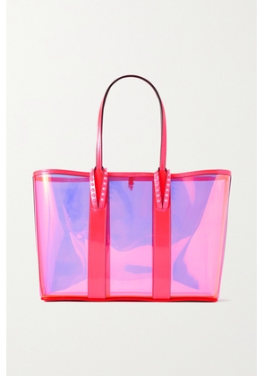 Christian Louboutin - Cabata Small Spiked Neon Leather-trimmed Pvc Tote - Pink - One size