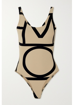 TOTEME - + Net Sustain Printed Recycled Swimsuit - Neutrals - xx small,x small,small,medium,large,x large